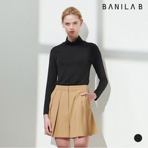 바닐라비 여성 터틀넥 모달 티셔츠 블랙