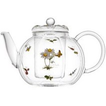 호박 유리 티포트 1.2L 허브포시즌 유리 포트, 투명