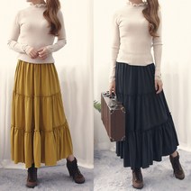 바닐라나인 A라인 도로시 3단 캉캉 밴딩플레어롱스커트치마