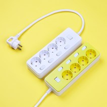 아이정 더좋은 멀티탭 개별 절전 과부하차단 4구 50CM 짧은선, 화이트