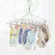 엔템 미니 튼튼한 천장 스텐 빨래건조대 대형 실내 아기빨래건조대 미니 아기빨래건조대작은것 손수건 건조대 소형 접이식 간이 걸이식 수건건조대 옷걸이 1단 걸이형 아기옷건조대 원룸건조, 스텐양말건조대_원형(20고리)