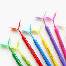 새싹 펜 베이직 새싹볼펜 학생볼펜 팬시용볼펜 필기볼펜 펜, 종류:레드