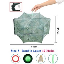 민물 숭어 투망 붕어 살림망 수영장 뜰채 만능 루어 미꾸라지 통발 낚시 그물태클케이지 접는 가재 포수 캐스팅물고기 네트워크 게가재새우빙어 트랩 그물 자동 ​​메쉬, s 2층 12홀