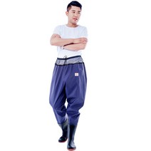반야스토리 허리 낚시 해루질 갯벌 수산시장 바지장화, 블루65, 250mm