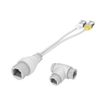 POE 스플리터 2-in-1 네트워크 케이블 링 커넥터 3 방향 RJ45 커넥터 카메라, 1개