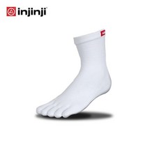 인진지 러너크루 스포츠 발가락 양말, WHITE