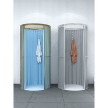 사각프레임 커튼 풀세트 피팅룸 이동식 간이 탈의실 스탠드형, 흰색핑크 100x200cm