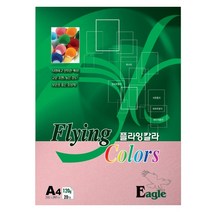삼원 칼라복사용지 플라잉칼라 A4 120g 20매 칼라복사지, E12 분홍색