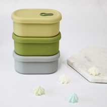 이유식용기 냉동밥보관 실리콘밥팩 스팀홀용기 1P, 올리브(짙은녹색), 650ML