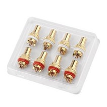 RCA 커넥터 암 스피커 단자 금/로 듐 도금 구리 소켓 섀시 CMC 오디오 잭 Hifi 어댑터 플매트 카펫 러그, [07] Gold Plated 1 pair