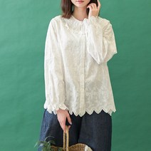 케이프 카라 레이스 블라우스