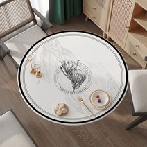 꽃무늬 원형 테이블 테이블보 모던 심플 식탁보 매트 방수 가죽, 40cm, 킹피치A