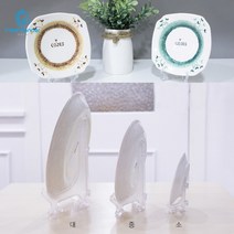 접시진열대 인테리어용 접시 사진 액자 받침대 주방섭시꽂이 그릇꽂이, 중 2P