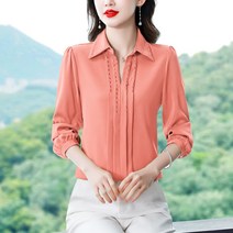 셔츠 여 봄 가을 프리미엄 초산 새틴 상의 패션 양기 쉬폰 오피스룩