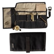 LOCHBY 공구 롤 20.3 x 40.6cm(8 16인치) (펼쳐짐) - 펜 도구 등을 위한 견고한 일상 휴대용 정리함 왁스 캔버스로 만든 남성 및 여성용 전술 액세서리 알루, Black