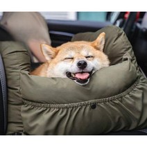 차시트 애견 강아지 카시트 고양이 대형 자동차시트 퍼피 극세사, C 카키 코듀라