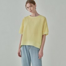 봄 여름 반팔 캐주일 데일리 루즈핏 라운드 린넨 리넨 마 맨투맨 티셔츠 스타일 블라우스