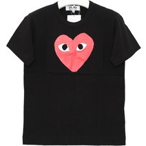국내배송꼼데가르송 P1T111 BLACK 빅하트 티셔츠