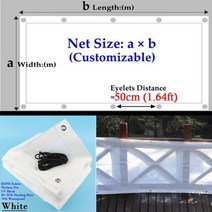 조립식수영장그늘막 컨테이너 간이 야외 수영장 사용자 정의 두꺼운 HDPE 발코니 개인 정보 보호 울타리 메쉬 안티 자외선 태양 그늘 그물 천막 가든 스크린, White+1.5x2m