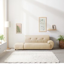 서광퍼니처 로엠 라텍스 3인용쇼파 소파 스툴세트 sk, 로엠 크림베이지/착석시왼팔/스툴포함/pvc다리