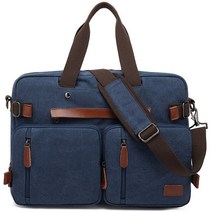 15 17 인치 나일론 방수 메신저 노트북 가방 컨버터블 사용자 정의 토트 서류 배낭 남성용, 05 canvas blue_01 15인치