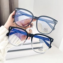 코받침없는 빅사이즈 사각 굵은 뿔테 투명 검정 패션 안경테 블루라이트 차단 여자 남자