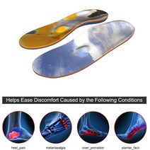 기능성깔창 팔자걸음 패션 플랫 피트 높은 아치 지원 정형 안창 발바닥 근막 염 발 스포츠 insoles 실행 삽, 01 파란_27 Men-US-10-290MM