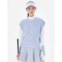 BEANPOLE GOLF 여성 간절기 케이블 조직감 니트 베스트 - 스카이 블루