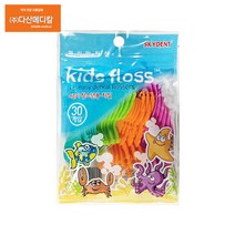 스카이덴트 어린이 청소년 치실 키즈 플로스 30p X1개, 3개, 30개입