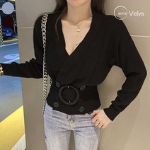 0 velys 여성용 벨티드 크롭 니트 CSB1120
