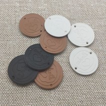 16 옵션 25Mm 원형 손으로 만든 심장 Pu 바느질 레이블 에 대수제 라운드 태그 라벨사랑, 10 Black labels 24pcs