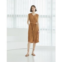 헤지스레이디스 21SS 헤지스레이디스 HSDR1B522CM 카멜 스트랩 면혼방 민소매원피스