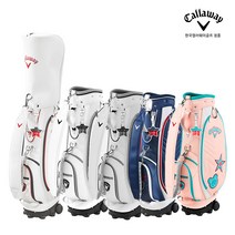 [한국캘러웨이골프] 21 레이디스 스포츠 8.5 휠 바퀴 여성 캐디백, 화이트/실버