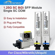 광섬유장치 통신장비 SC BiDi SFP 모듈 1.25G 1310nm/1550nm 스위치 Mini GBIC Fiber Tranceiver 호환 Cisco/Mikrotik/Ubiq, [05] 1Pair 80km