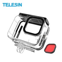 TELESIN 정품 텔레신 고프로 히어로 11/ 10 / 9 호환 방수하우징 보호케이스 레드필터/ED, 1개