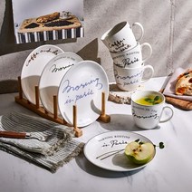 모던하우스 레터링 양식기 8P세트 CA3522003, 머그: 9.5X8CM, 접시4P+머그4P, 사진참조