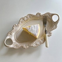 유럽풍 바로크 빈티지 접시 궁중풍 엔틱 도자기 식기 파스타 디저트 파티 그릇 선물, 양손잡이접시