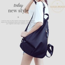 GM 유니크 여성 블랙 방수 백팩 쇼퍼백