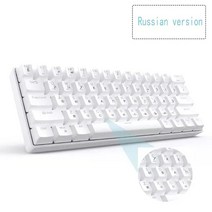 컴퓨터키보드 2023New-61Key 무선 블루투스 2.4Ghz 게이밍 기계식 키보드 2 모드 휴대폰 태블릿 노트북 레, 한개옵션2, 04 GK61 white RU, 01 Blue Switch