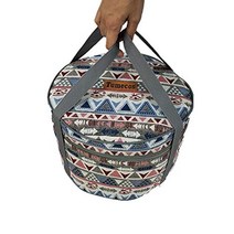 Tumecos 다기능 네덜란드 오븐 가방 야외 캠핑 네덜란드 오븐 수납 케이스 캠프 쿠커 수납 가방 캠핑 접시 가방 캠핑 쿠커 요리 기구 식기 수납 케이스 그레이 - 큰 크기