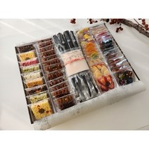 명절 고급선물세트 [결혼 예단 이바지 답바지 이받다세트] 2단구성 도라지정과 과일정과 호두강정 쌀강정 처음한과 신부 이바지 신랑 답바지 고급 예단선물 수국보자기 포장 포함, 1050g, 1개