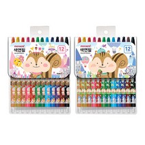 모나미 돌돌이 샤프식 색연필 12색, 핑크