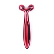 3D 마사지 Y 모양 페이셜 롤러 얼굴 리프팅 마사지 바디 마사지 주름 제거 도구 실버 블루 레드 휴대용 롤, 협력사, Y 롤러 레드