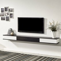 선반여왕 1800 벽걸이tv선반 오픈가능한 미디어선반, 1800mm, 블랙&화이트
