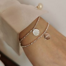 판 은빛 반짝이 팔찌 여 빈티지 심플 luc 레터링 y 목걸이 크로스오버 패션 액세서리