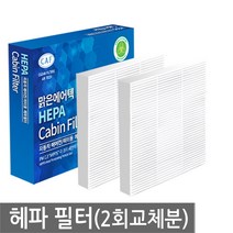 맑은필터 1+1 PM0.3 헤파 초미세먼지 차량용 자동차에어컨필터(2회교체분), 006HP(2개)-투싼/투싼IX 04.3월~13.5월
