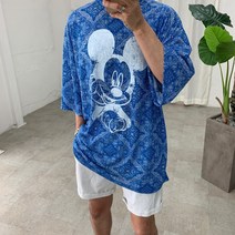 스트릿제이 [디즈니정품] 미키 반다나 오버핏 박스 반팔티