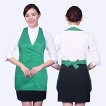 앞치마 홀서빙 식당 패스트푸드 업소용 바리스타 AE11, AE11 녹색