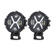자동차 LED 작업등 써치라이트 7 인치 Led 바 12V 24V 안개등 4x4 오프로드 오토바이 랭글러 트랙터 운전 조명 흰색 DRL 스포트라이트, 2PCS