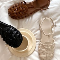 쉬즈콜 [쉬즈콜] 여름 T스트랩 짜임 샌들